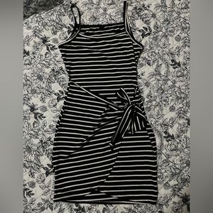 Black and white stripe dress